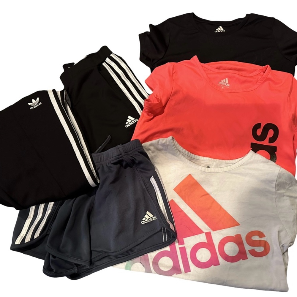 Girls Adidas Bundle Pants shirts and shorts 6 pieces